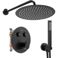 REA Lungo Regendouche Inbouw Zwart 36,5cm