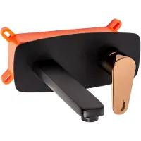 REA Inbouw Wastafelkraan Mild Black/rose Gold + Box