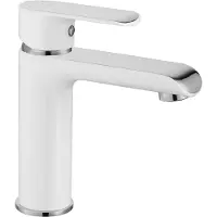 REA Bloom White/Chrom Low - Wastafelkraan - Wit/Chroom