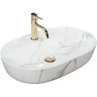 REA Aura 61 Marmo Shiny Opzetwastafel Steen Imitatie 60,5x40,5 cm