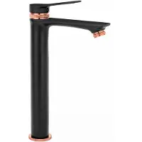 REA Viral Black Rose Gold High - Wastafelkraan - Zwart/Rosé Goud