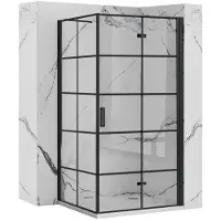 REA Molier Black 90X90 - 190 cm - Douchecabine - Vierkant - Zwart