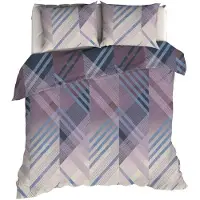 Romanette Dekbedovertrek Valmont Blauw / Lila Flanel-200 x 200 / 220 cm | 2-Persoons