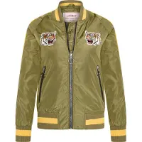Subprime MHM Fashion - Kinderjas maat M zomer Bomber Jacket Tiger Heads Army - Groen