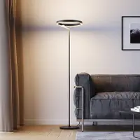 Molto Luce LED-vloerlamp Melli F, dimbaar, zwart, Woon-/ Eetkamer, Aluminium, Modern, LED vloerlamp