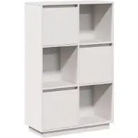 vidaXL Hoge kast 74x35x117 cm massief grenenhout wit