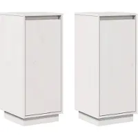 vidaXL Dressoirs 2 st 31,5x34x75 cm massief grenenhout wit