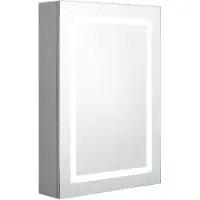 vidaXL Badkamerkast met spiegel en LED 50x13x70 cm betongrijs