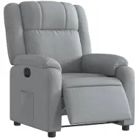 vidaXL Fauteuil elektrisch verstelbaar stof lichtgrijs