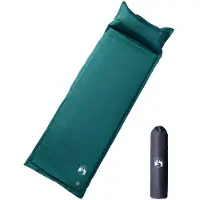 vidaXL Kampeermatras met kussen zelfopblazend 1-persoons groen