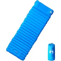 vidaXL Kampeermatras met kussen zelfopblazend 1-persoons blauw