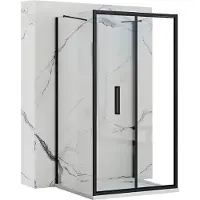 REA Rapid Fold Black 80 X 80 - 195 cm - U-Douchecabine - Vierkant - Zwart
