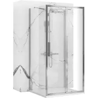 REA Rapid Slide - Wandgemonteerde Douchecabine - Chroom - 100X80 Rechthoek - 100X80X195Cm