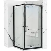 REA Space In Black 80X100 - 195 cm - Douchecabine - Rechthoek - Zwart