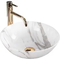 REA Stella Aiax Shiny Opzetwastafel Steen Imitatie 36x36 cm