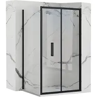 REA Rapid Fold Black 80 X 80 - 195 cm - Douchecabine - Vierkant - Zwart