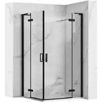 REA douchecabine Hugo, dubbel, zwart, 90x100 cm