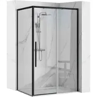 REA Solar Black 80X100 - 195 cm - Douchecabine - Rechthoek - Zwart