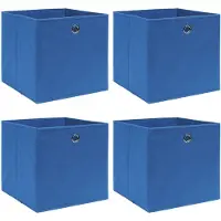 vidaXL Opbergboxen 4 st 32x32x32 cm stof blauw