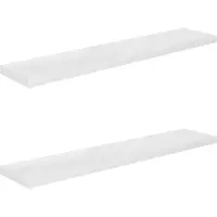 vidaXL Wandschappen zwevend 2 st 120x23,5x3,8 cm MDF hoogglans wit