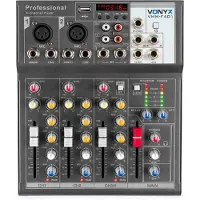 VONYX VMM-F401 4 kanaals muziek mixer met effect en USB speler