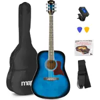 Max SoloJam Western akoestische gitaar starterset - 4/4 - Blauw