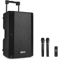 VONYX VSA500 ABS 12" portable speaker met Bluetooth en 2x draadloze