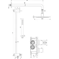 Brauer Inbouw Regendouche Set Black Edition Gebogen Wanduitloop Ronde Hoofddouche 20 cm Met Glijstang Mat Zwart