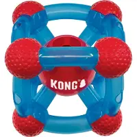 Kong Rewards Tinker - Zes openingen - Unie ontwerp - 14,5X14,5X14,5 CM - Rood/Blauw