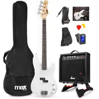 Max Gigkit Basgitaar met 40 Watt versterker - Gitaarstandaard -