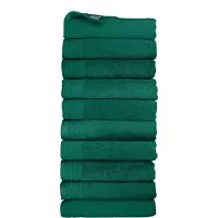 The One Towelling Classic Handdoeken - 70 x 140 cm - 10 Stuks - Voordeelverpakking - Hotelkwaliteit - 100% Gekamd katoen - Emeraldgroen