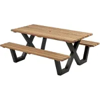 Talen Buitenmeubelen Picknicktafel hardhout metalen frame 230x160 cm