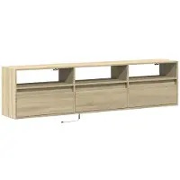 vidaXL Tv-wandmeubel met LED-verlichting 180x31x45 cm sonoma eiken