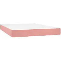 vidaXL Pocketveringmatras, medium, roze, 140x220x20 cm, fluweel