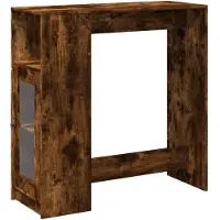 vidaXL Barkruk met plank, gerookt eikenhout, 101x40x103,5 cm, houtvezel
