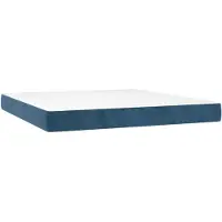 vidaXL Pocketveringmatras 160x220x20 cm fluweel donkerblauw