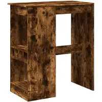 vidaXL Bartafel met rekken 90x47,5x103,5 cm bewerkt hout gerookt eiken
