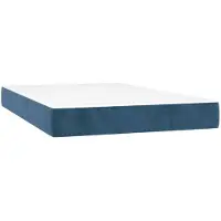 vidaXL Pocketveringmatras medium 120x220x20 cm fluweel donkerblauw