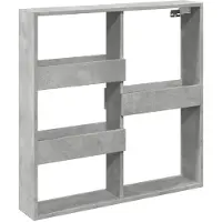 vidaXL Wandkast 80x15x80 cm bewerkt hout betongrijs