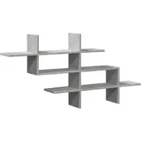 vidaXL Wandschap 124,5x18x60,5 cm bewerkt hout betongrijs