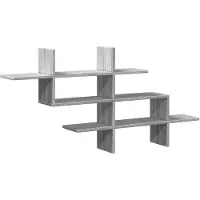 vidaXL Wandschap 124,5x18x60,5 cm bewerkt hout grijs sonoma eikenkleur