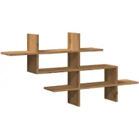 vidaXL Wandschap 124,5x18x60,5 cm bewerkt hout artisanaal eikenkleurig