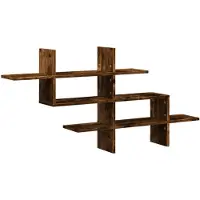 vidaXL Wandschap 124,5x18x60,5 cm bewerkt hout gerookt eikenkleurig