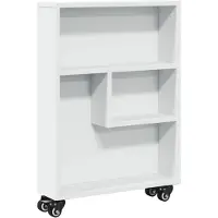 vidaXL Opbergtrolley smal 48x13x68 cm bewerkt hout wit