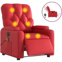 vidaXL Massagestoel verstelbaar elektrisch kunstleer rood