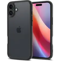 Spigen Ultra Hybrid Hoesje Geschikt voor Apple iPhone 16 - Back Cover met Air Cushion - Transparant Zwart