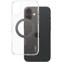 PanzerGlass CARE by Feature Case - Transparant w. - Zwart Kickstand & MagSafe iPhone 16 Plus