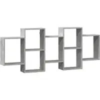 vidaXL Wandschap 159x18x65 cm bewerkt hout betongrijs