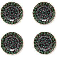 Pip studio Berry Blues - Petit four bordjes set - Donkerblauw - Porselein