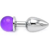 Kiotos - Aluminium Buttplug Met Glinsterende Ronde Siersteen - Paars